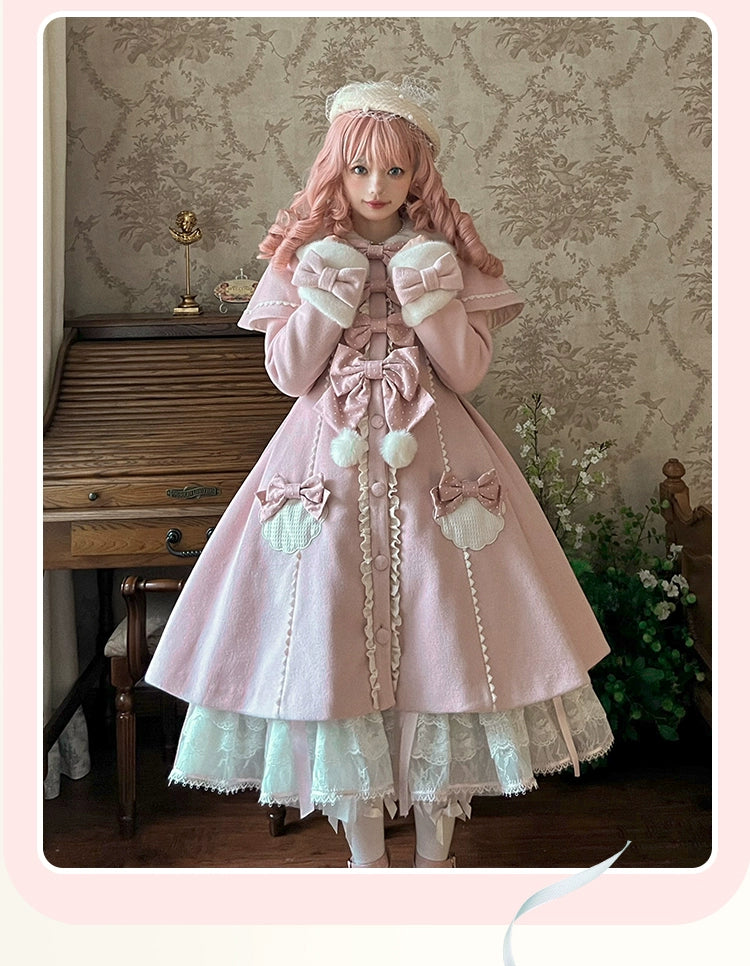 Sakurahime - Sweet Cookie - Sweet Lolita Coat Detachable Cape Pastel Outwear