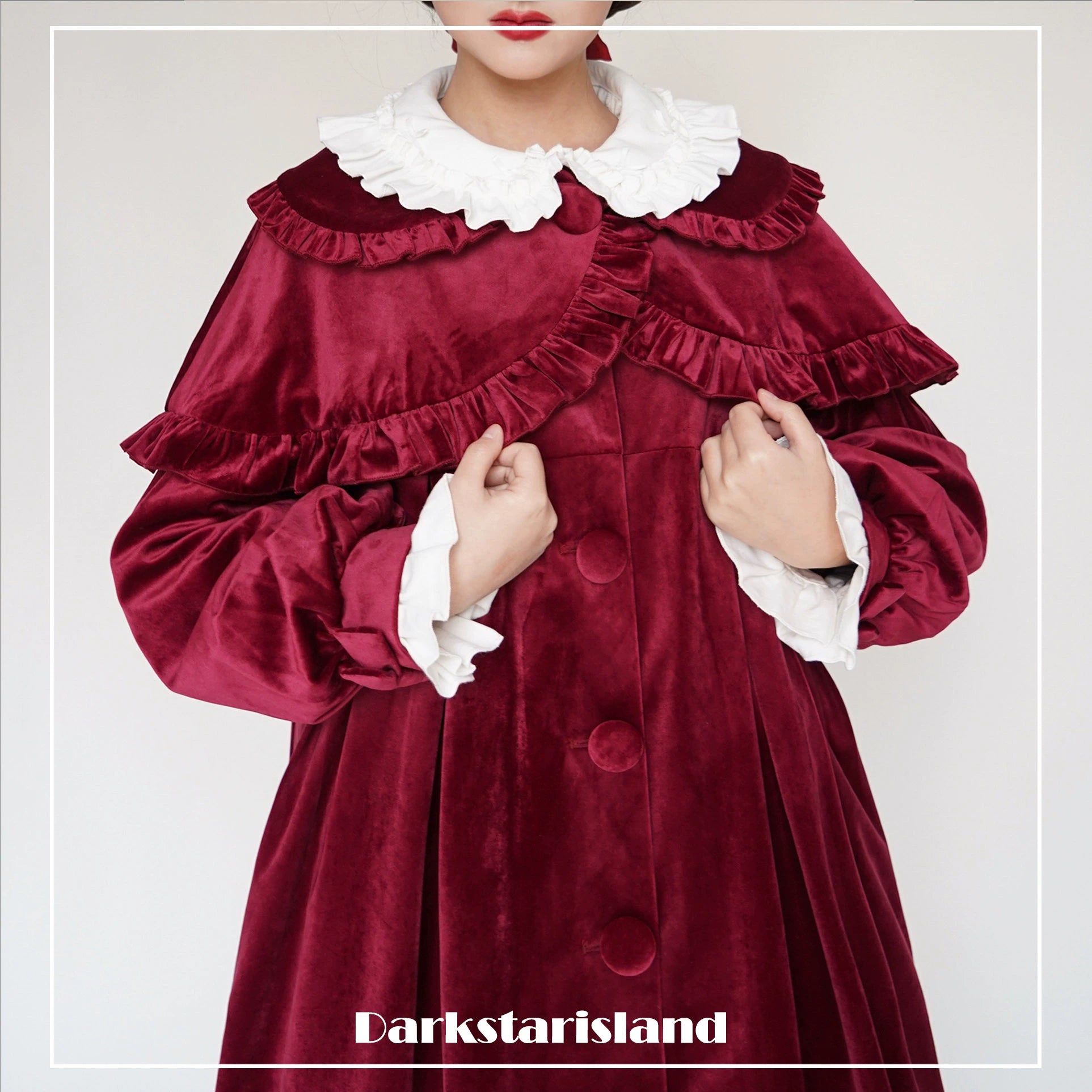Dark Star Island~Winter Lolita Cape Velvet Antique Lolita Coat 32870:394764