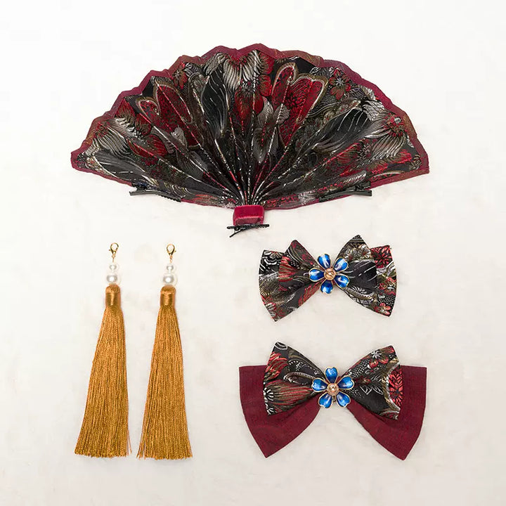 Youpairui~Qi Lolita Tea Party Red Jumper Dress S headdress A set (free size) 