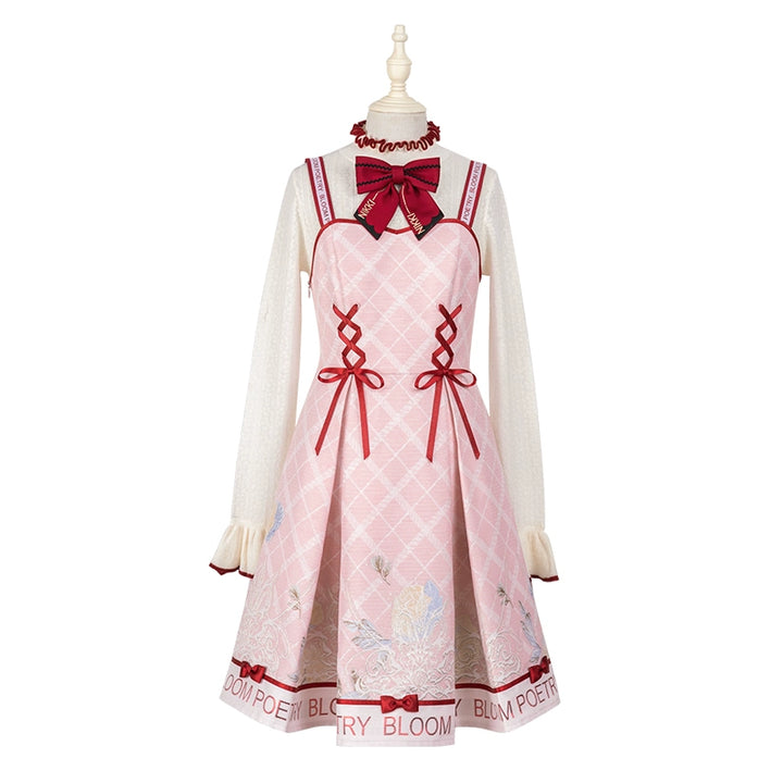 Nikki Tomorrow~Poetic Bloom~Pink Sweet Lolita JSK Dress and Sweater (L M S XL XS) 42000:723734