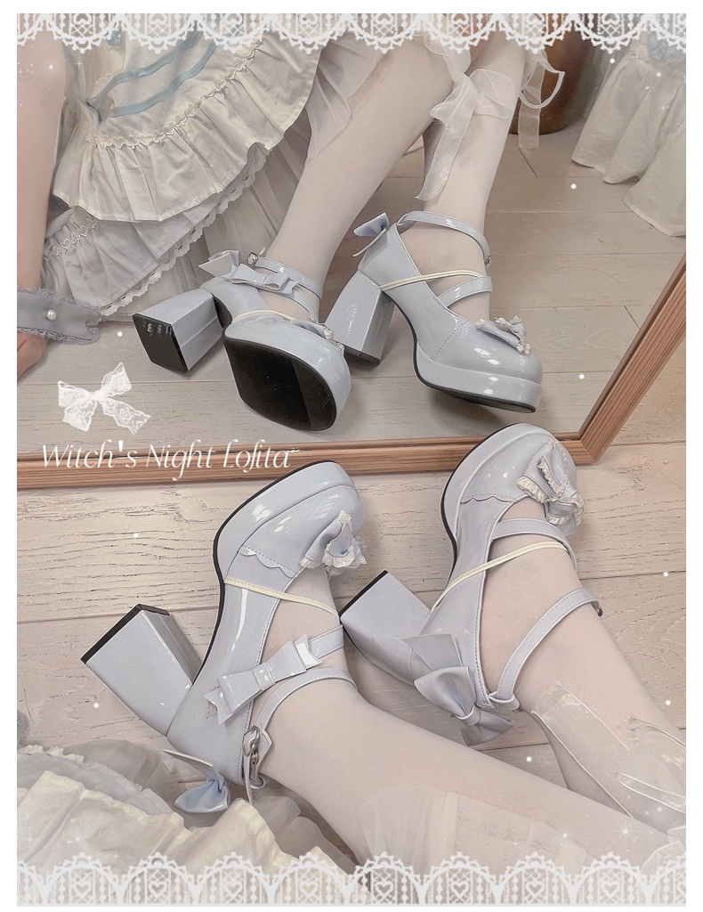 Girly Heart - Sweet Lolita Chunky Heels Shoes, Dreamy Bows 44740:820837