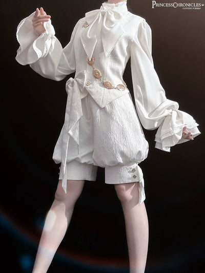 Princess Chronicles~Rabbit Hunting White Moonlight~Retro Ouji Lolita White Vest XS vest 
