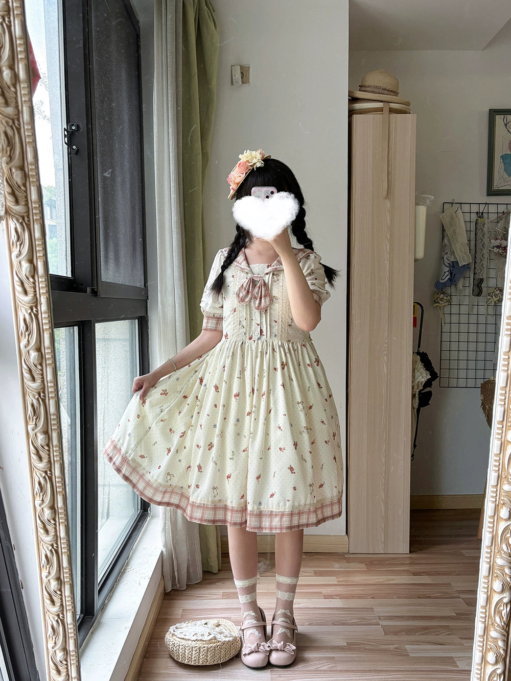 Miss Point~Sweet Lolita OP Cute Lolita Dress With Sailor Collar   