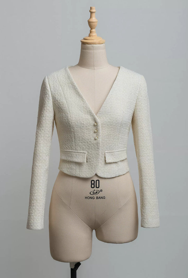 JS Lolita~Paris Holiday~Elegant Lolita Coat Knit Cardigan White Coat S 