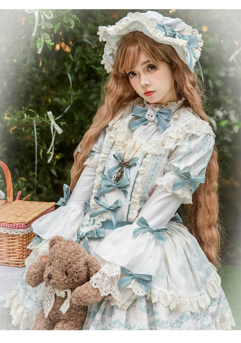 Showa Doll Garden - Elegant Plus size Lolita Dress, Bunny & Lamb Print 44534:812067