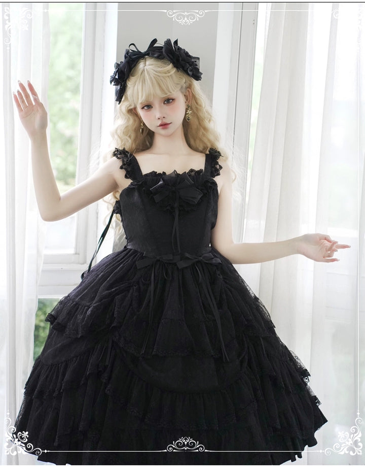 Eieyomi~Iris Love~Classic Princess Lolita JSK Elegant Chiffon Top