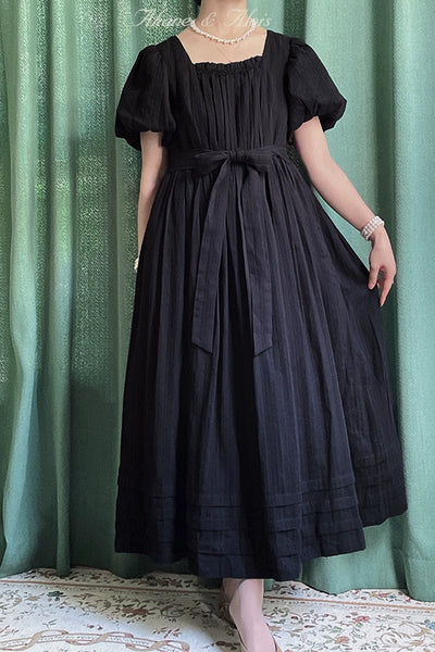 Akane Alois~White Night~Elegant Lolita Black High Waist Dress   
