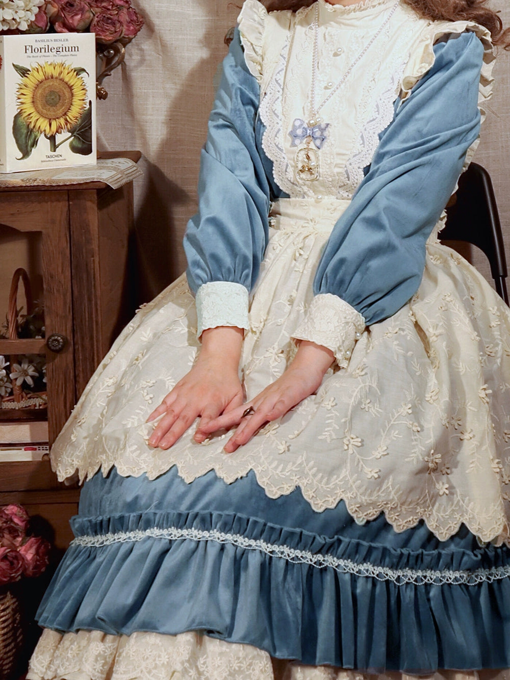 (BFM)Miss Point~Customized Lolita Dress Vintage Elegant Velvet OP Dress 32520:391768
