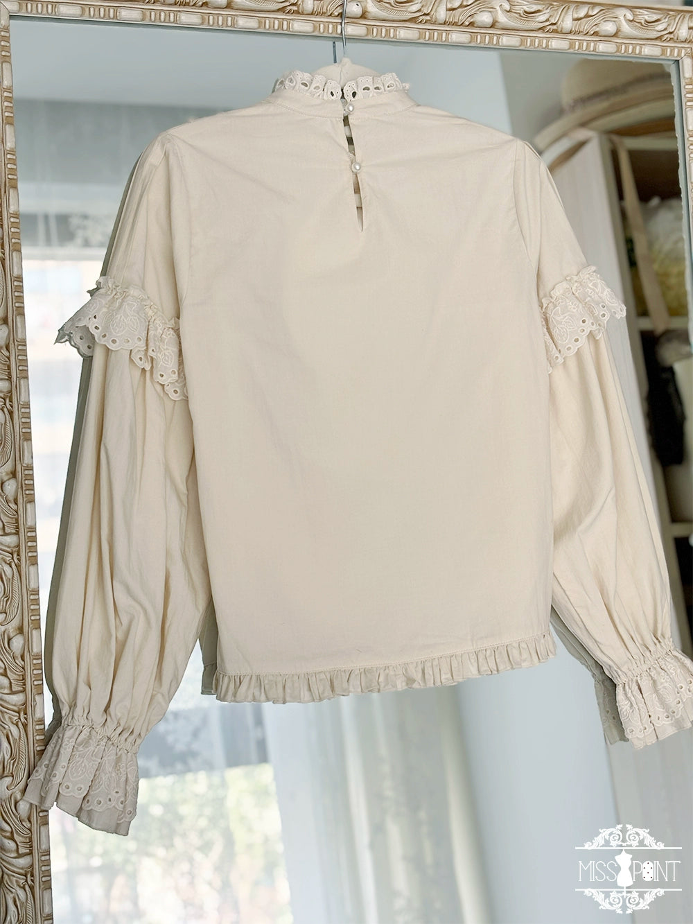 Miss Point - Forest Berry Bunny - Cotton Sweet Lolita Blouse, Detachable Bows 44305:802807