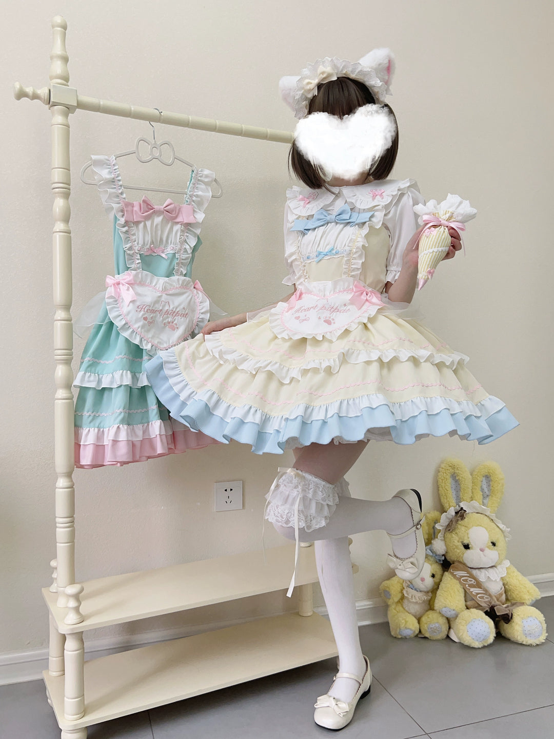 Sugar Girl~Cat Ear Tale~Sweet Lolita Jumper Dress Suspender Dress