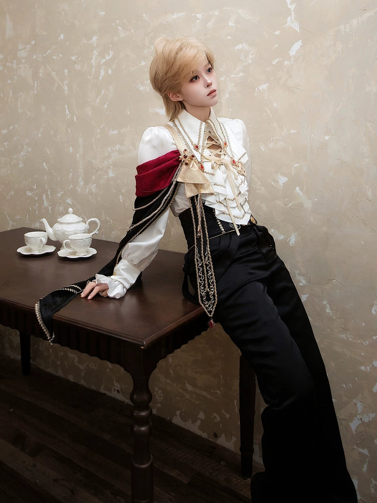 Oath Knight - Ouji Lolita Knight Prince Top & Pants Set 45898:867373