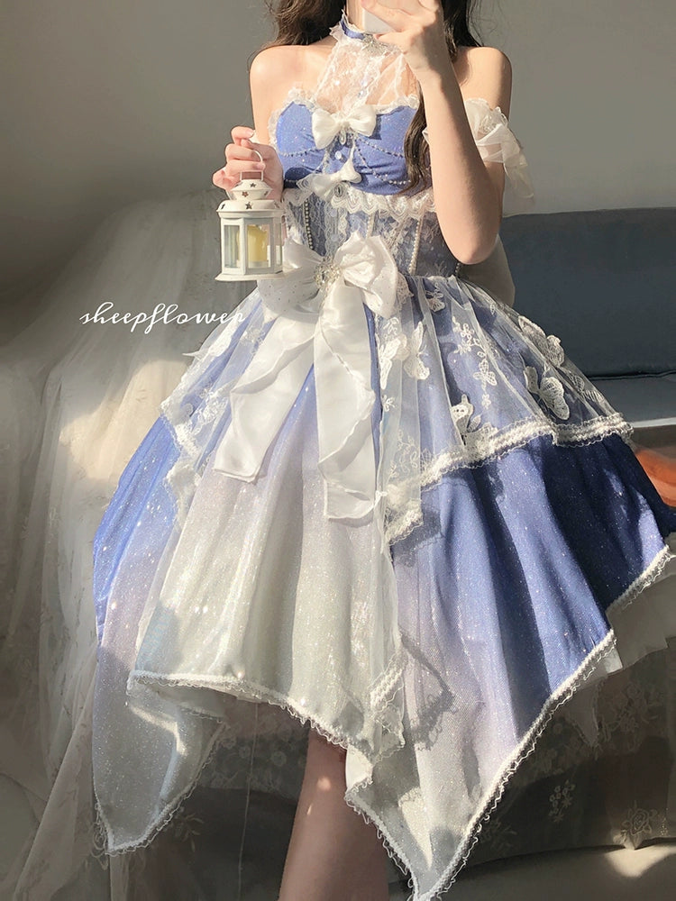 (BFM)Guaji~Cinderella~Sparkling Lolita Dress Gorgeous Wedding Dress S Dark-colored short dress 