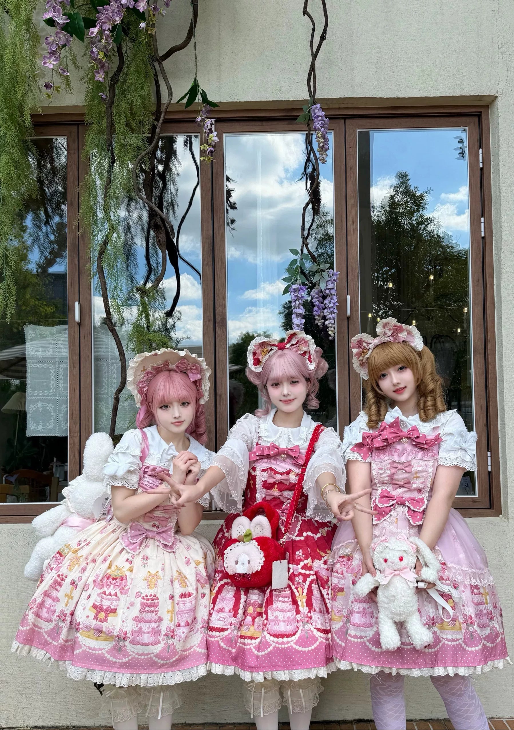 Strawberry Ode - Plus Size Sweet Lolita OP & JSK Dress, Cream Cake Print 45892:867001