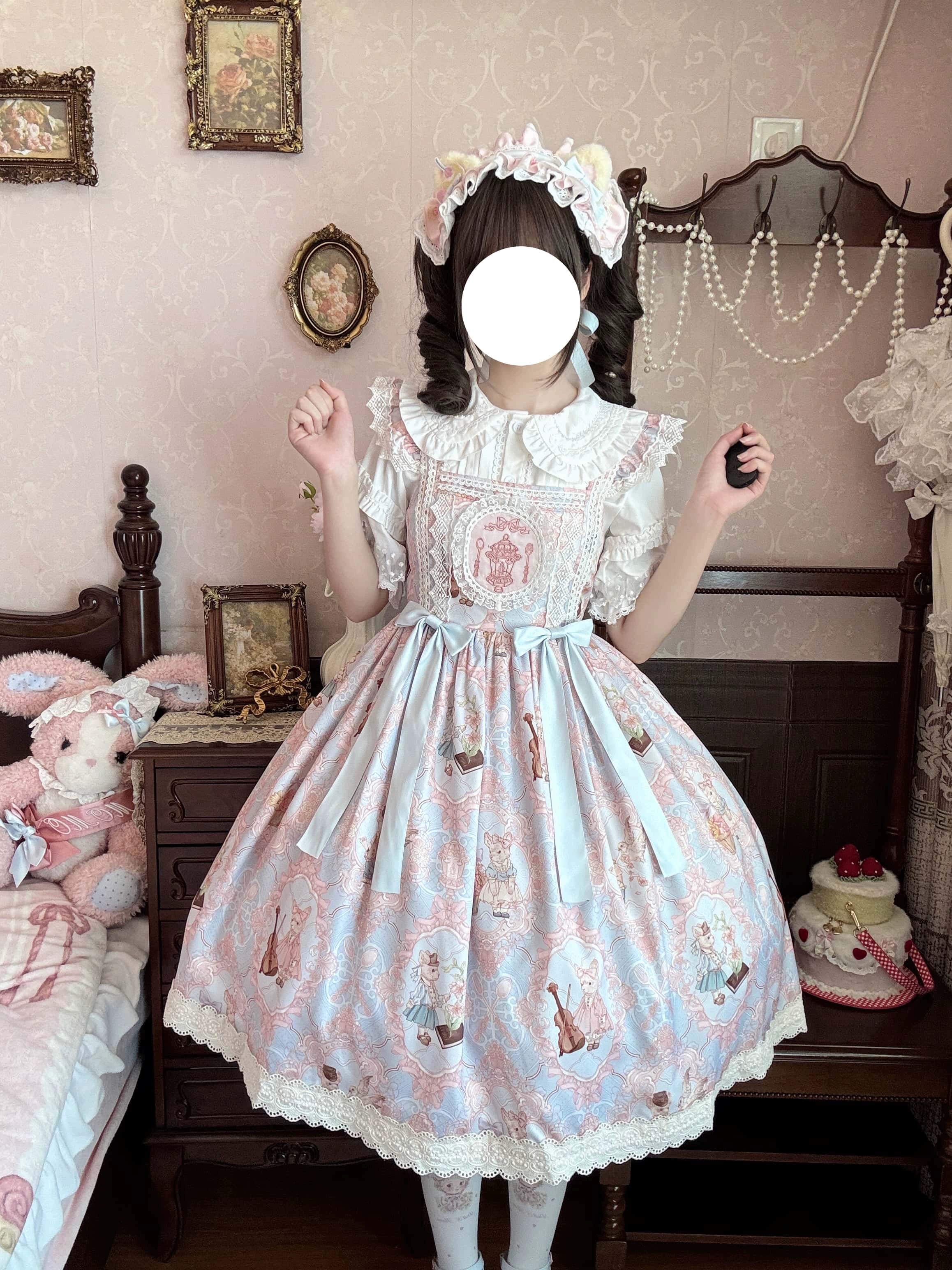 Suiyi - Candy Party - Printed Sweet Lolita JSK, Peter Pan Collar Shirt 44281:802196