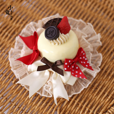 Xiaogui~Sweet Cake~Kawaii Lolita Hairpin Cake Flower Pill Headdress #10  