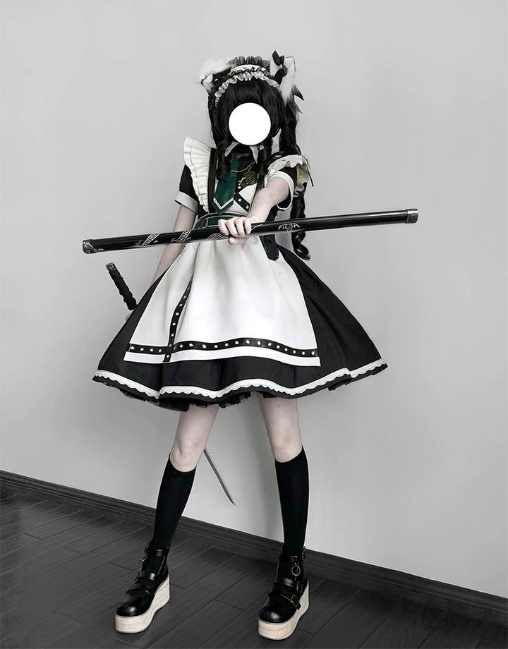Forest Fluorescent Carps~Girl's Weapon~Military-Inspired Maid Lolita OP Suit