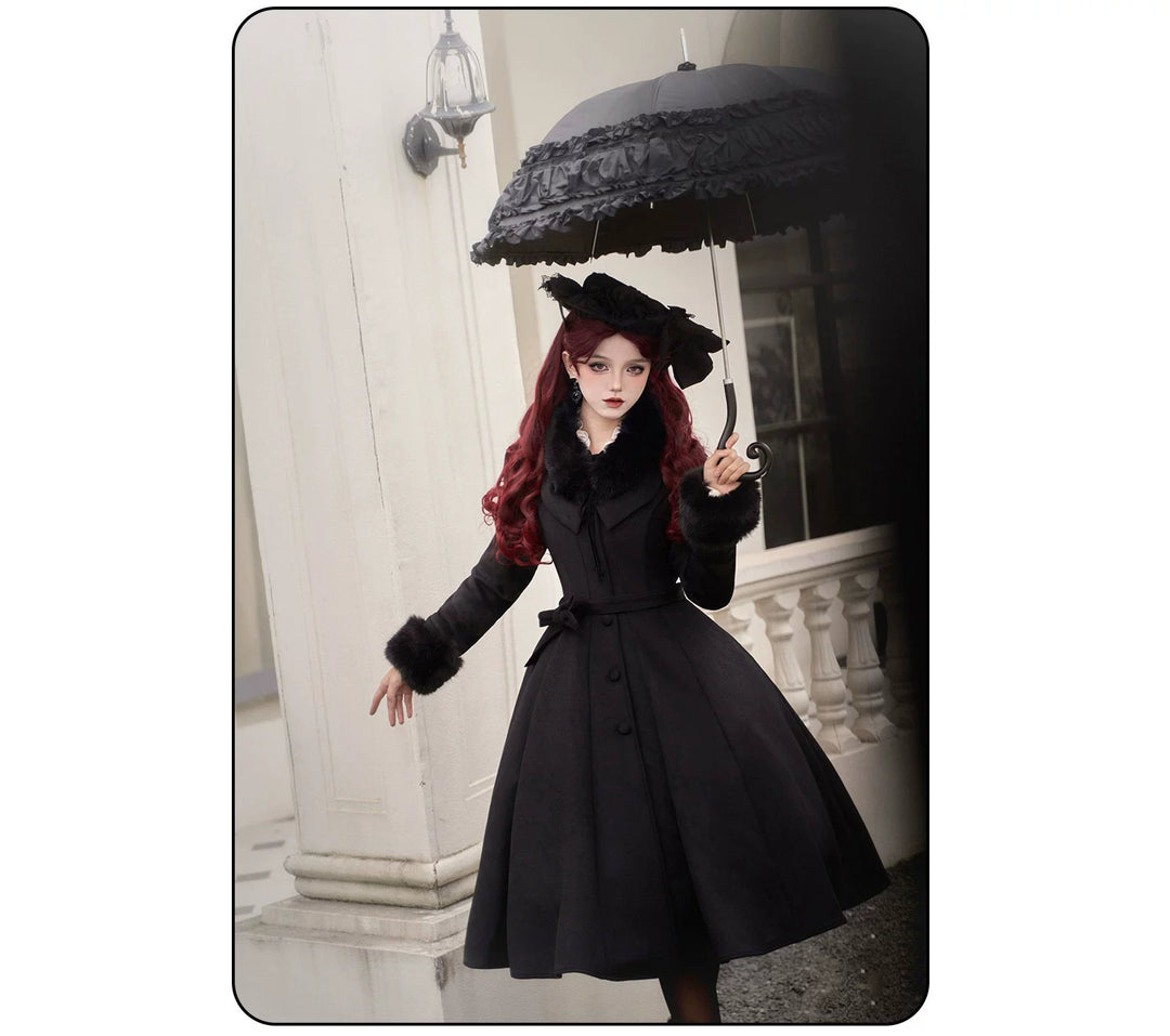 Susin Lolita~Moonlit Rose~Gothic Lolita OP Dress Winter Wool Lolita Overcoat   