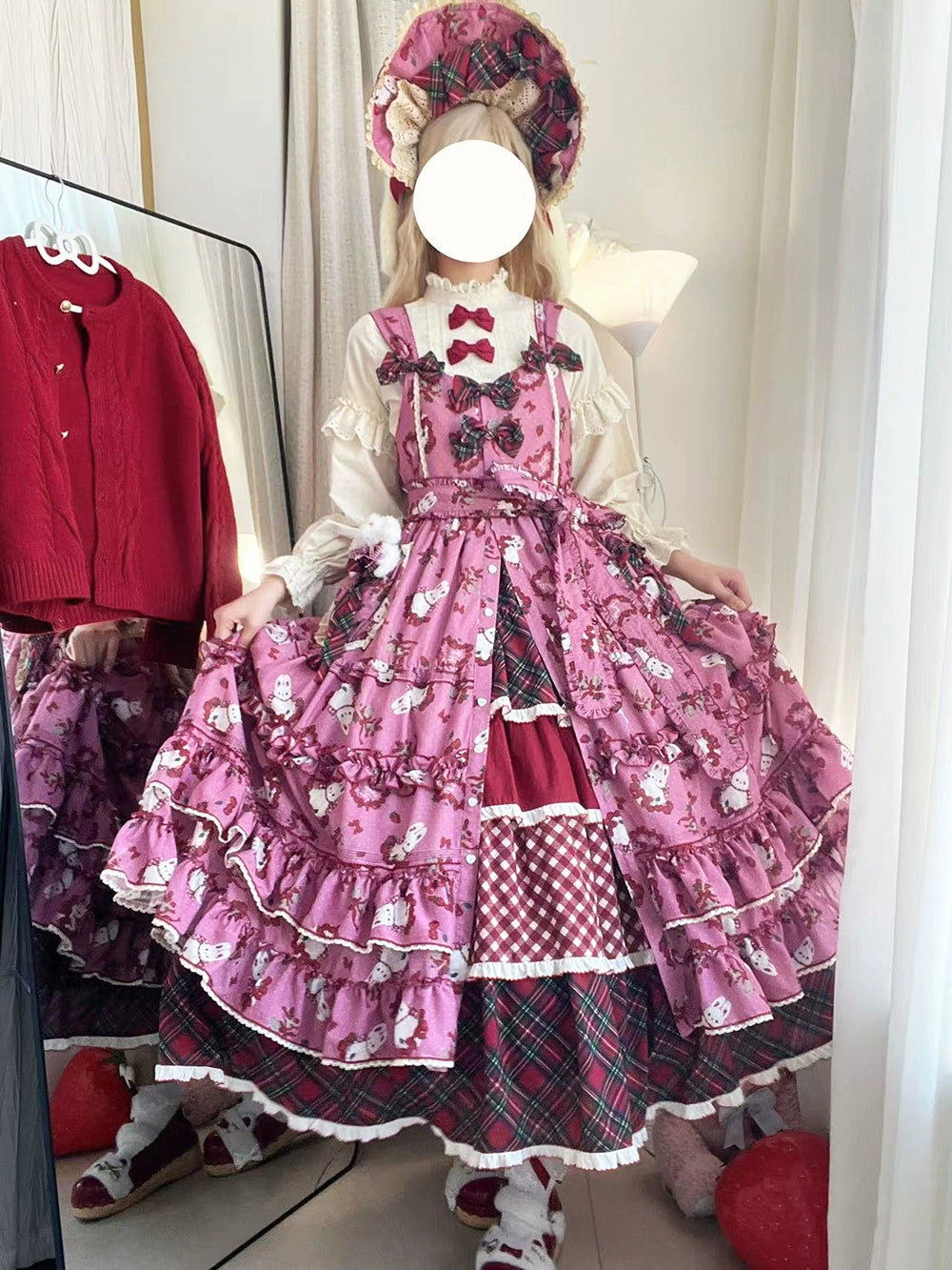 Miss Point - Forest Berry Bunny - Sweet Lolita JSK Elegant Bunny Print Dress 41972:721046