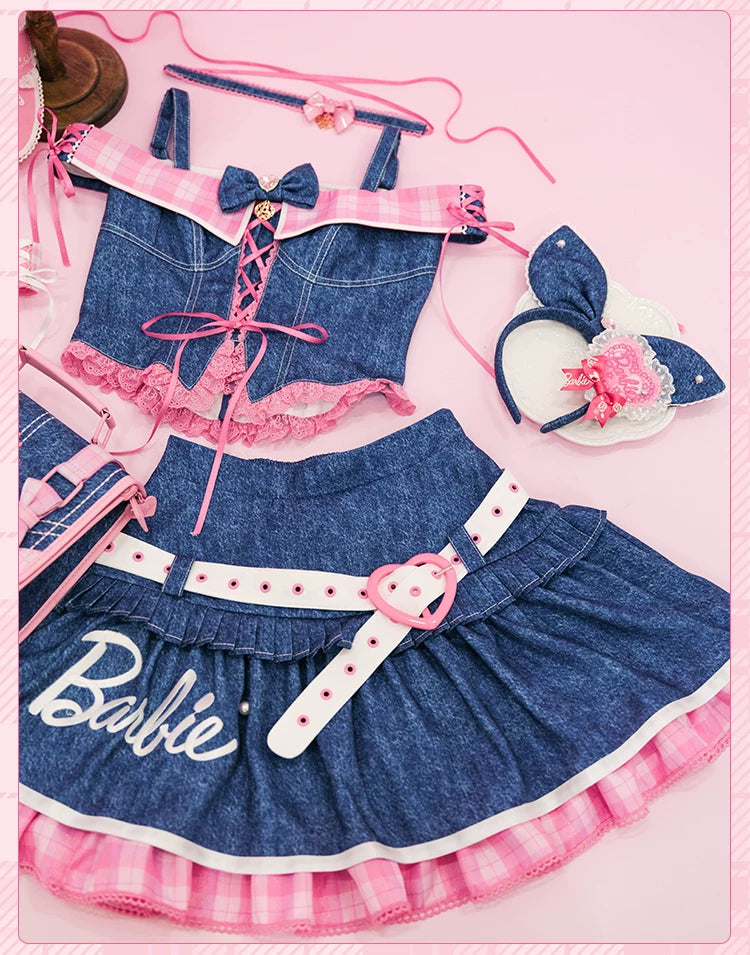 Blossom Daydream - IP Collab Sweet Lolita Dress Set, Pearl Plaid 45899:867275