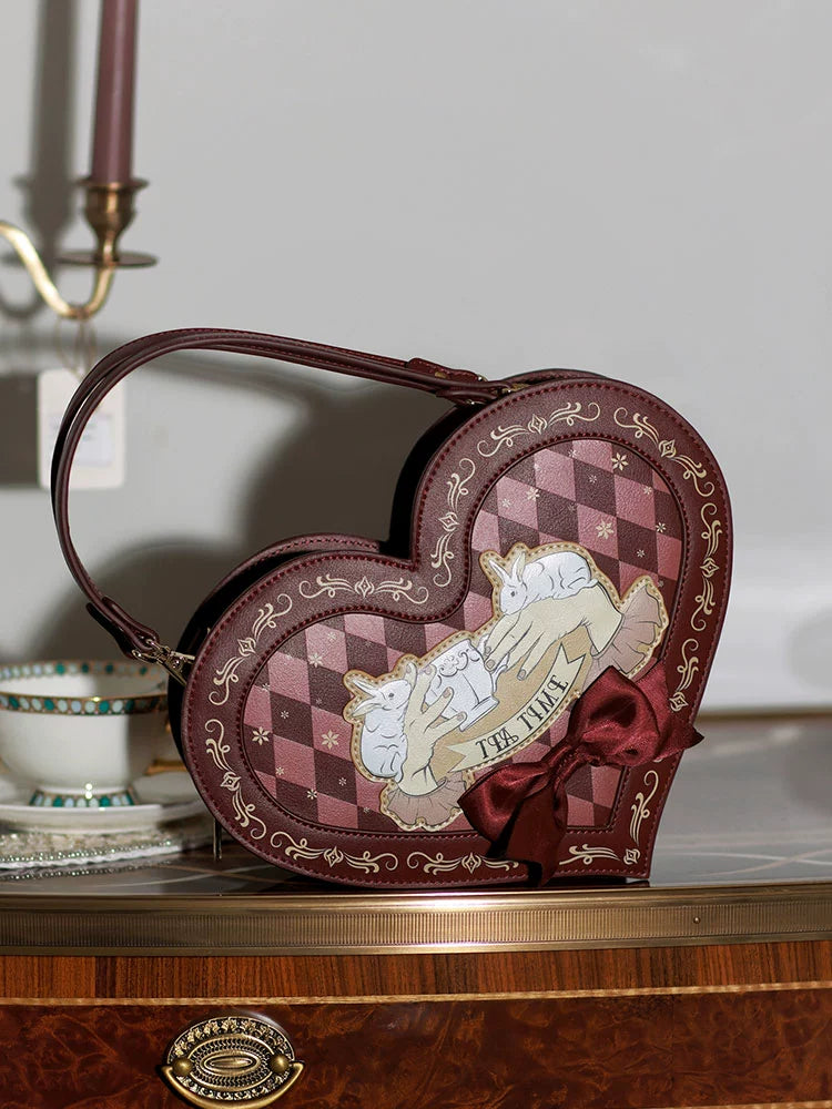 Banana&Guava~Vintage Lolita Handbag Heart Shape Lolita Bag   