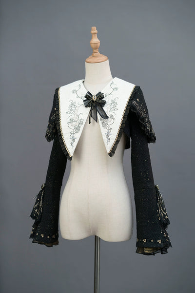 Fantasy Wind~Thorn Rose~Embroidered Nun Lolita Lantern JSK Dress S Coat 