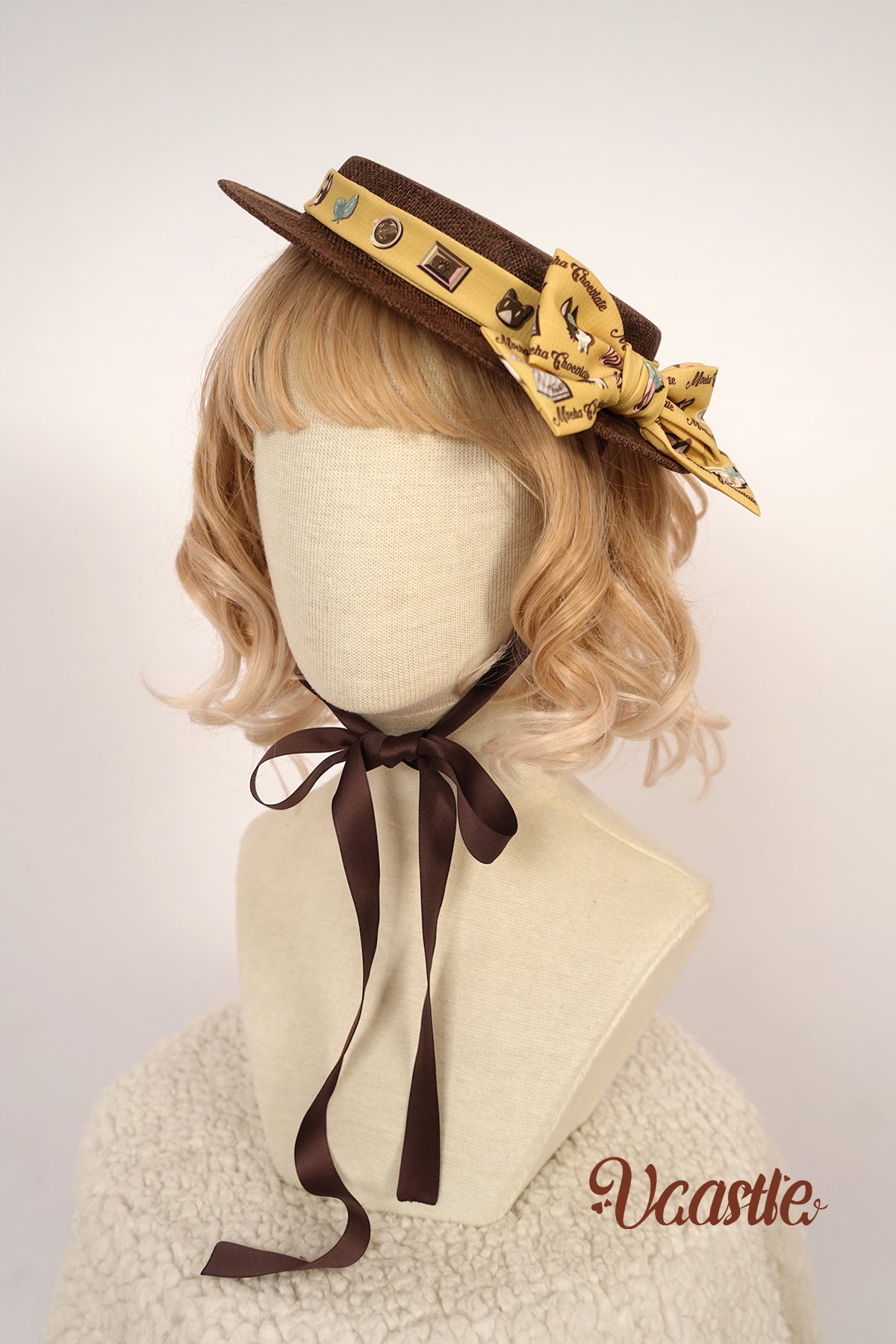 Vcastle~Mocha Chocolate~Kawaii Lolita Accessory Multicolors yellow flat cap 19784:306822