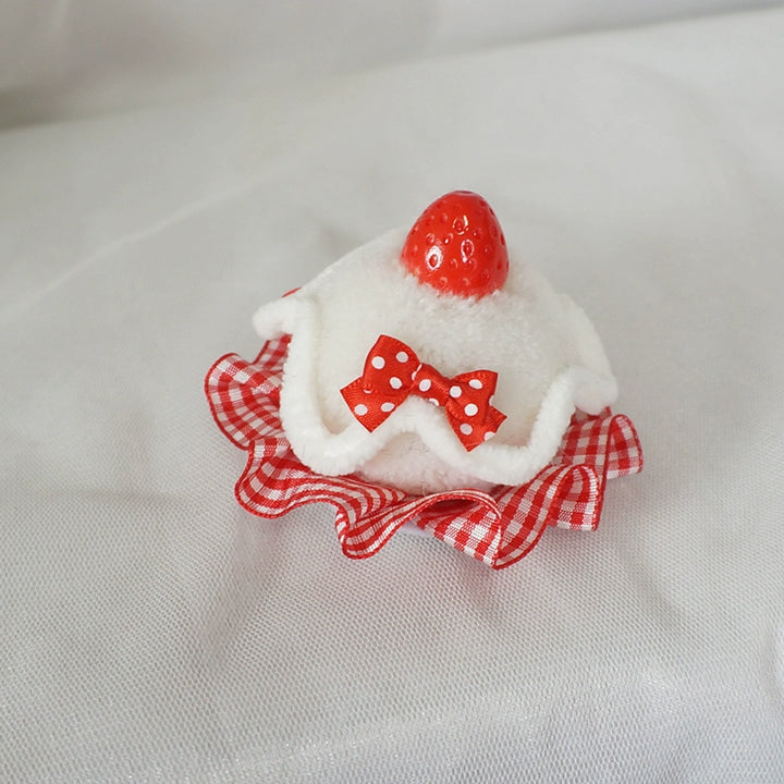 MaoJiang Handmade~Sweet Lolita Headdress Ice Cream Cone Hair Clip Red - Strawberry Cream