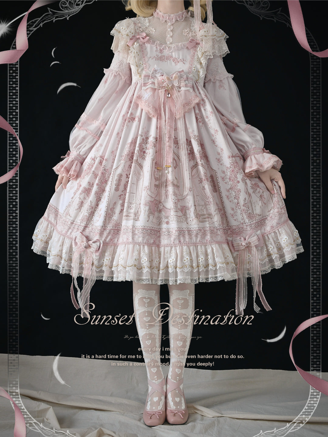 Two Rural Cats~Sunset Realm Lolita Bride Gorgeous OP FS   