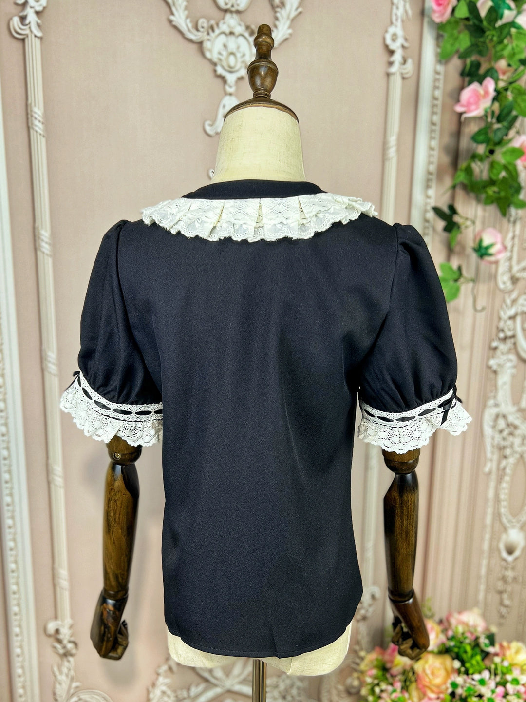 DMFS~Sweet Lolita Shirt Vintage Doll Collar Summer Top   
