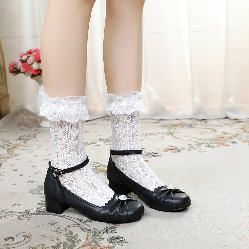 Sosic~Shell Dew~Sweet Lolita Bow Round Toe Shoes 12936:166572