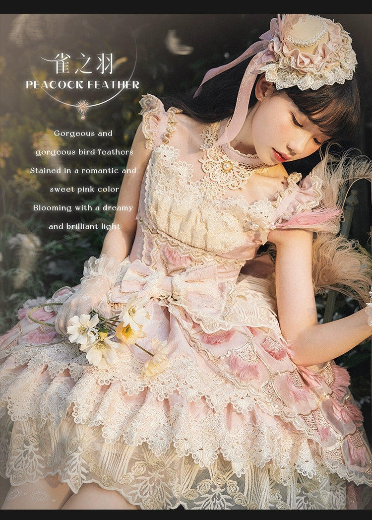 Mewroco~Peacock Feather~Sweet Wedding Lolita JSK Dress Set   