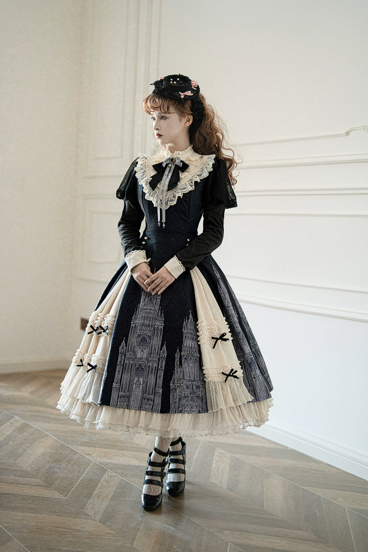 Letters from Unknown Star~Church Bell~Elegant Lolita OP Dress Long Sleeve Spring Autumn   