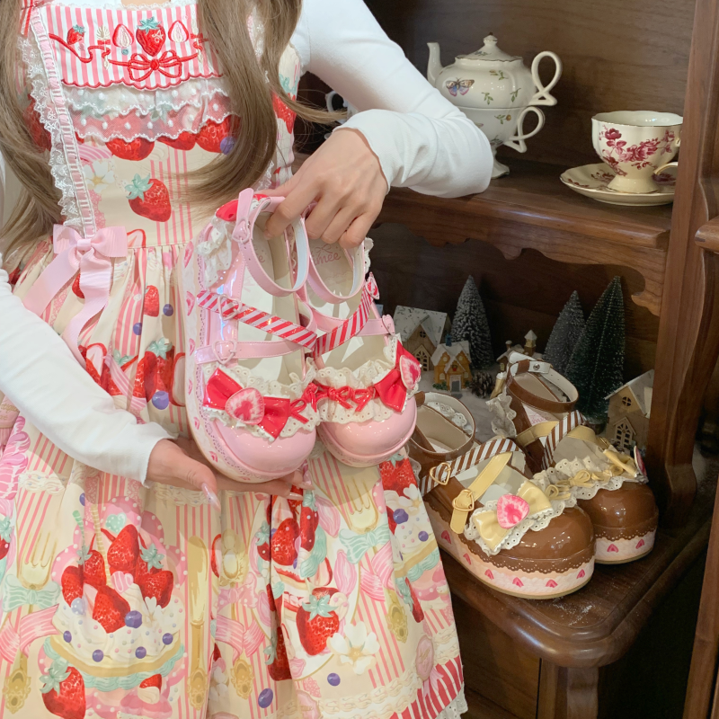 Aimee~Strawberry~Sweet Lolita High Platform Shoes Kawaii Lolita Shoes