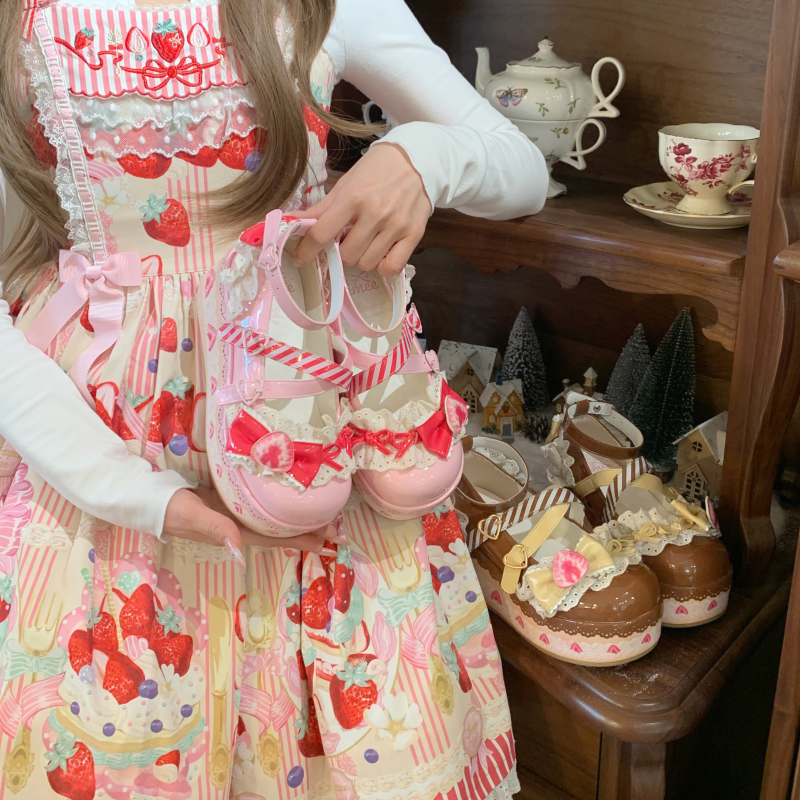 Aimee - Strawberry - Sweet Lolita High Platform Shoes Kawaii Lolita Shoes