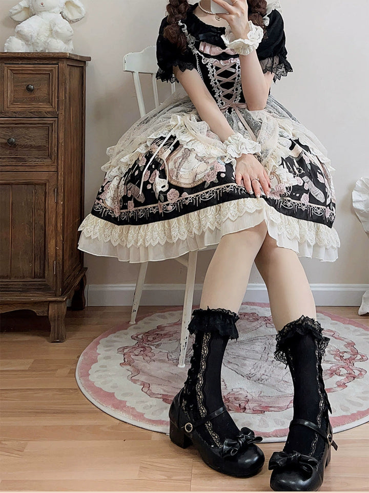 Sweet Date~Wedding Lolita Dress Bridal Elegant Retro JSK Daily Lolita Shirt   