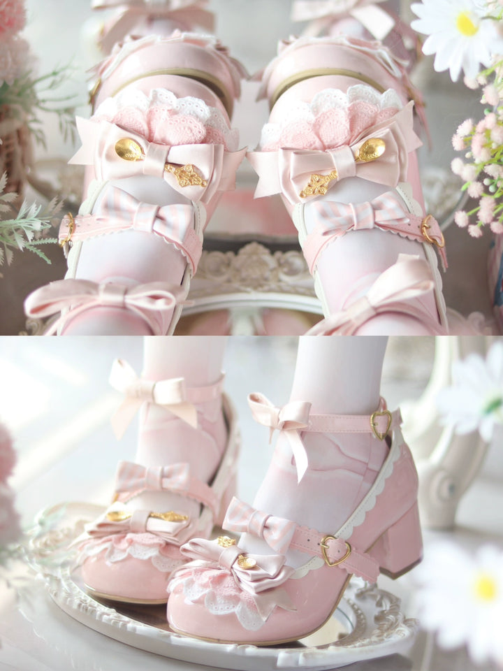 Beauty Bunny - Mousse Roll - Sweet Lolita Heel Shoes, Round Toe