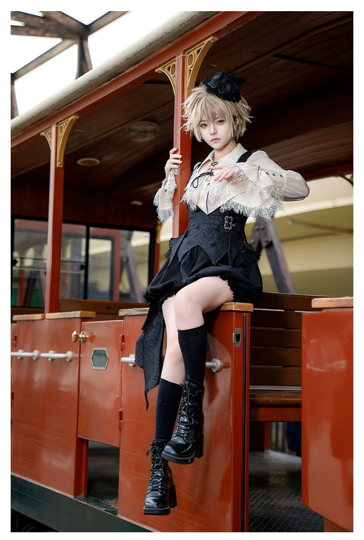 With PUJI~Hunter of Gold~Ouji Lolita Shorts/Pants Outfit Twins Set