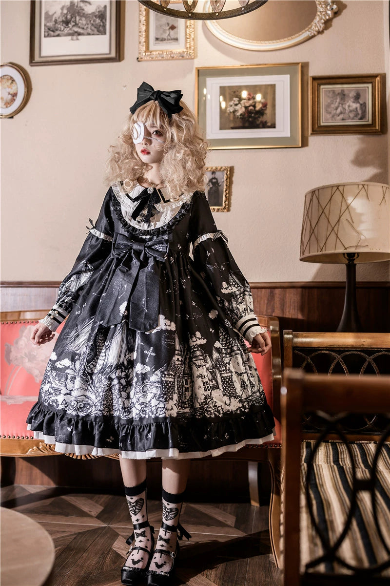 Sugar Girl - Nocturnal Castle - Gothic Lolita OP Dress, Back Zipper 43926:789987