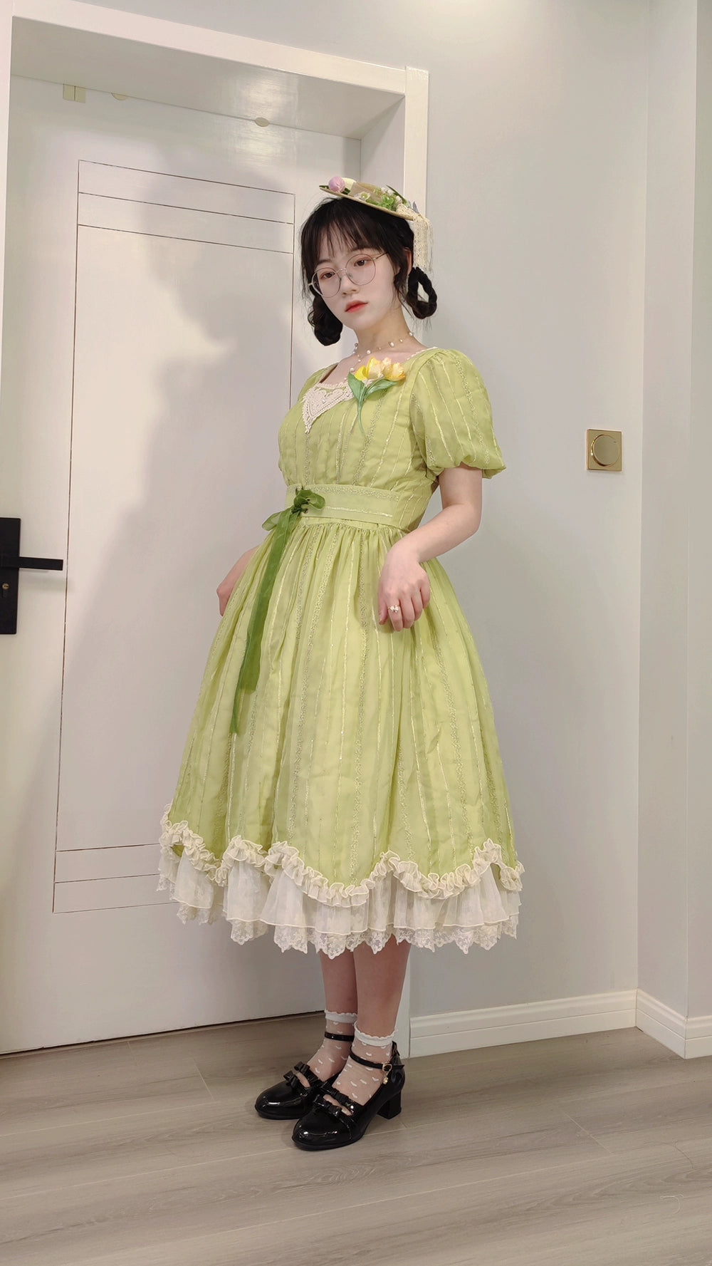Miss Point~Tulip~Classic Lolita OP Dress Short Sleeve Dress Multicolors 19622:405516