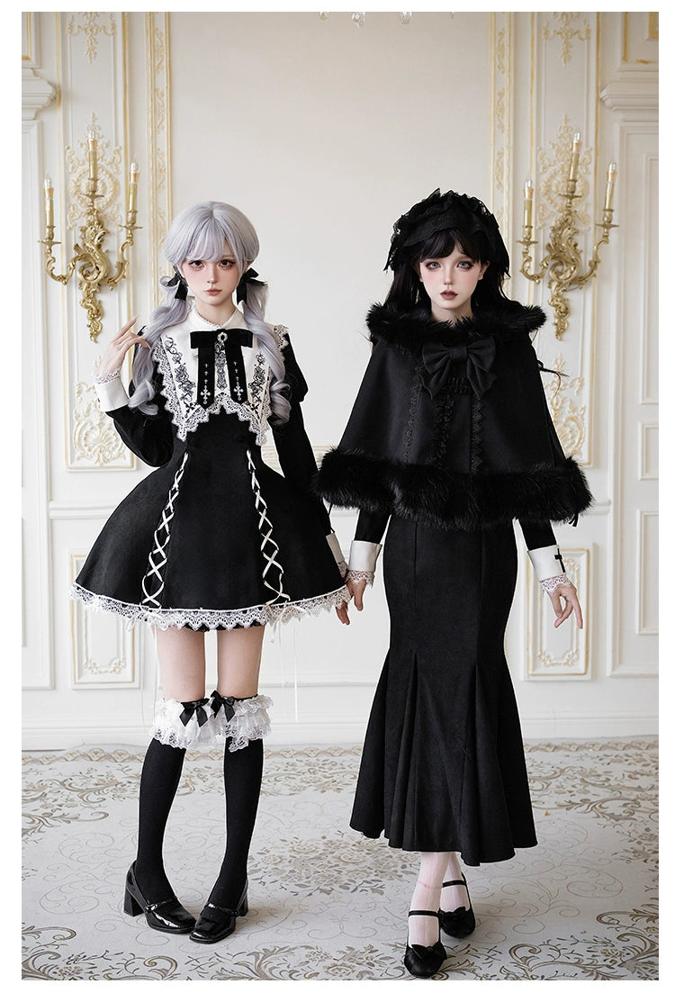 With PUJI - Rose Doll - Gothic Lolita Short OP, Mermaid Dress 44301:803487