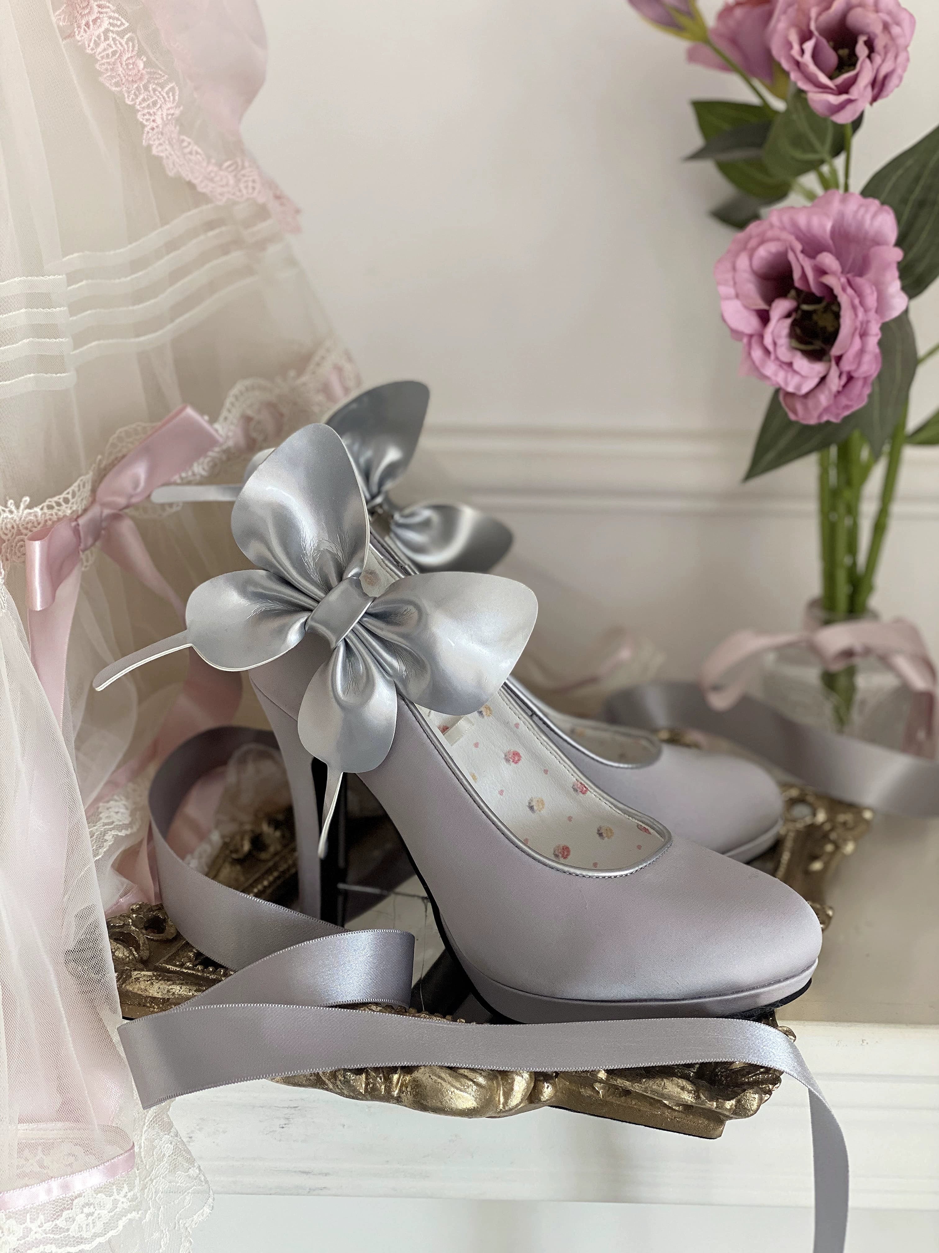 Pure Tea For Dream~Butterfly Specimen~Ballet Style Lolita Shoes Elegant Platform Lolita Heels 40134:650414