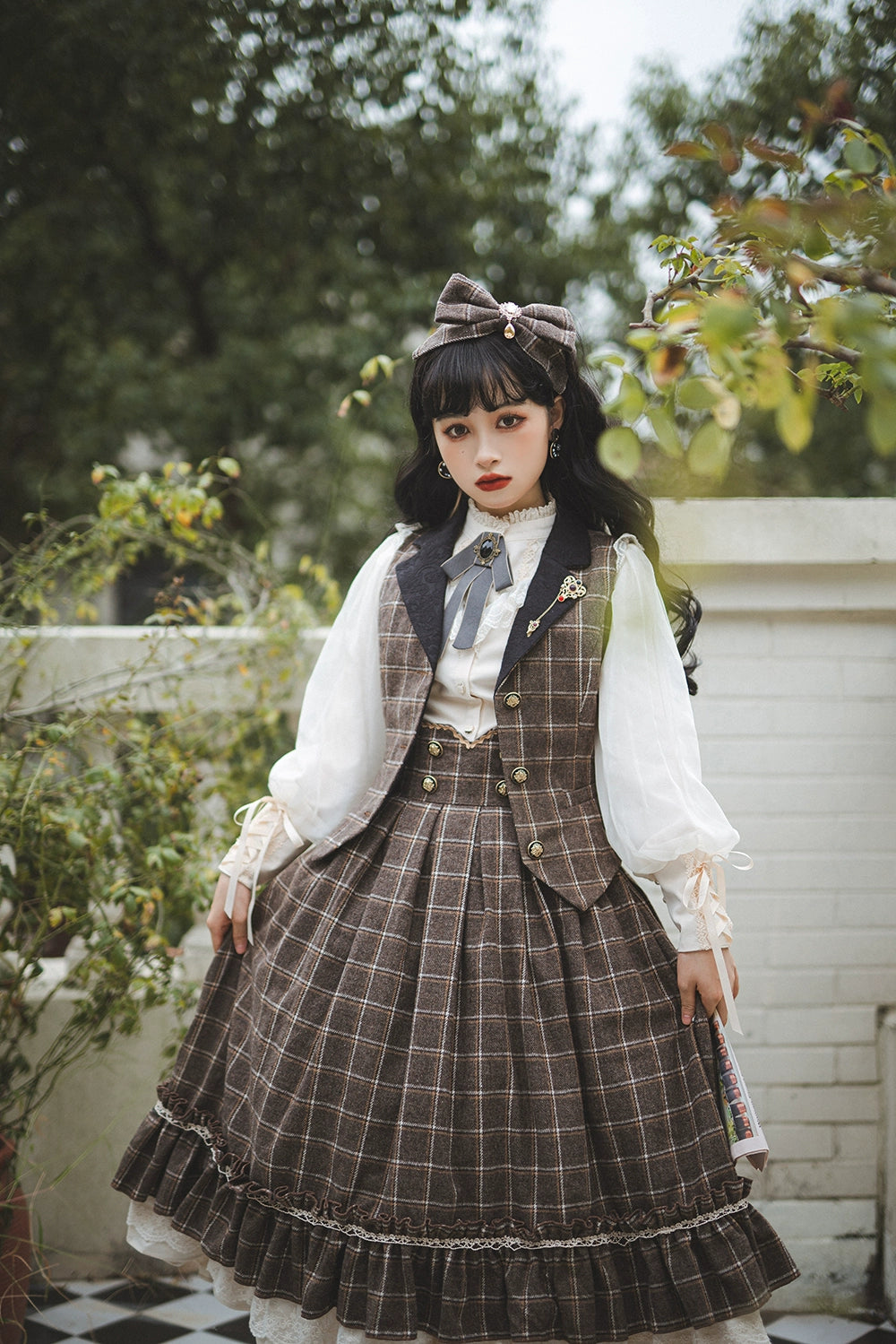 (BFM)Miss Point~Rose~Elegant Lolita Pliad Print Vest Customized 32510:385426