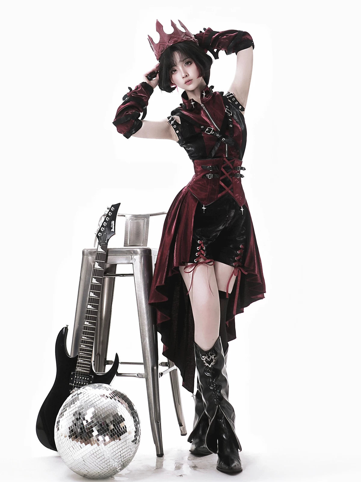 Prime Assassin - Ouji Lolita Suspender Skirt Set, High-low Hem