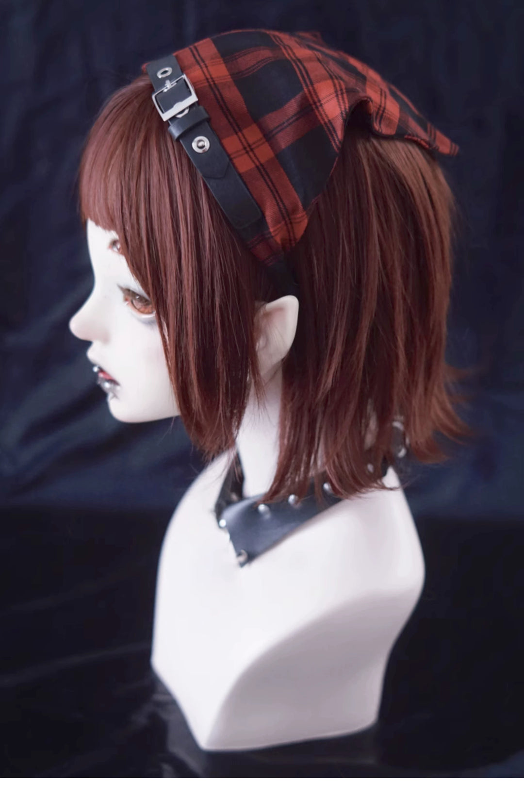 (Buy for me)Strange Sugar~Gothic Lolita Black-red Plaid Hairband   