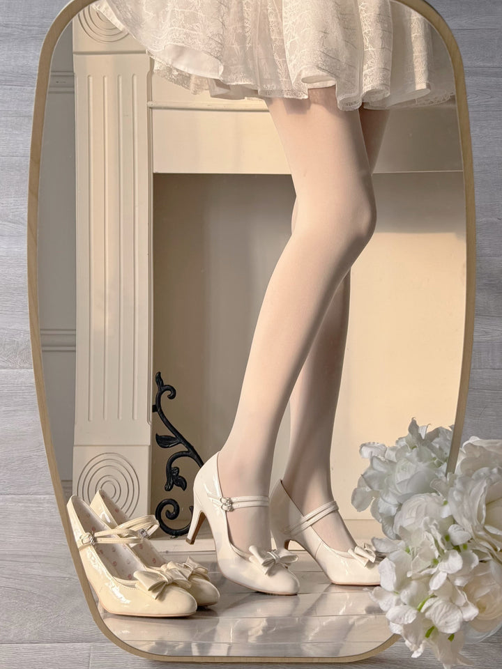 Pure Tea For Dream~Coco Sweet~Elegant Lolita Shoes Pointed Toe Heels with Bow