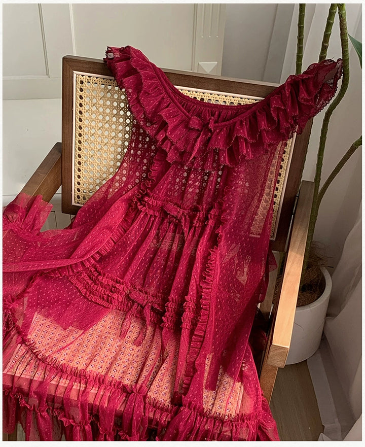 With PUJI~Letters and Poetry~Classic Lolita Tulle Over-Skirt for Summer 42929:758139
