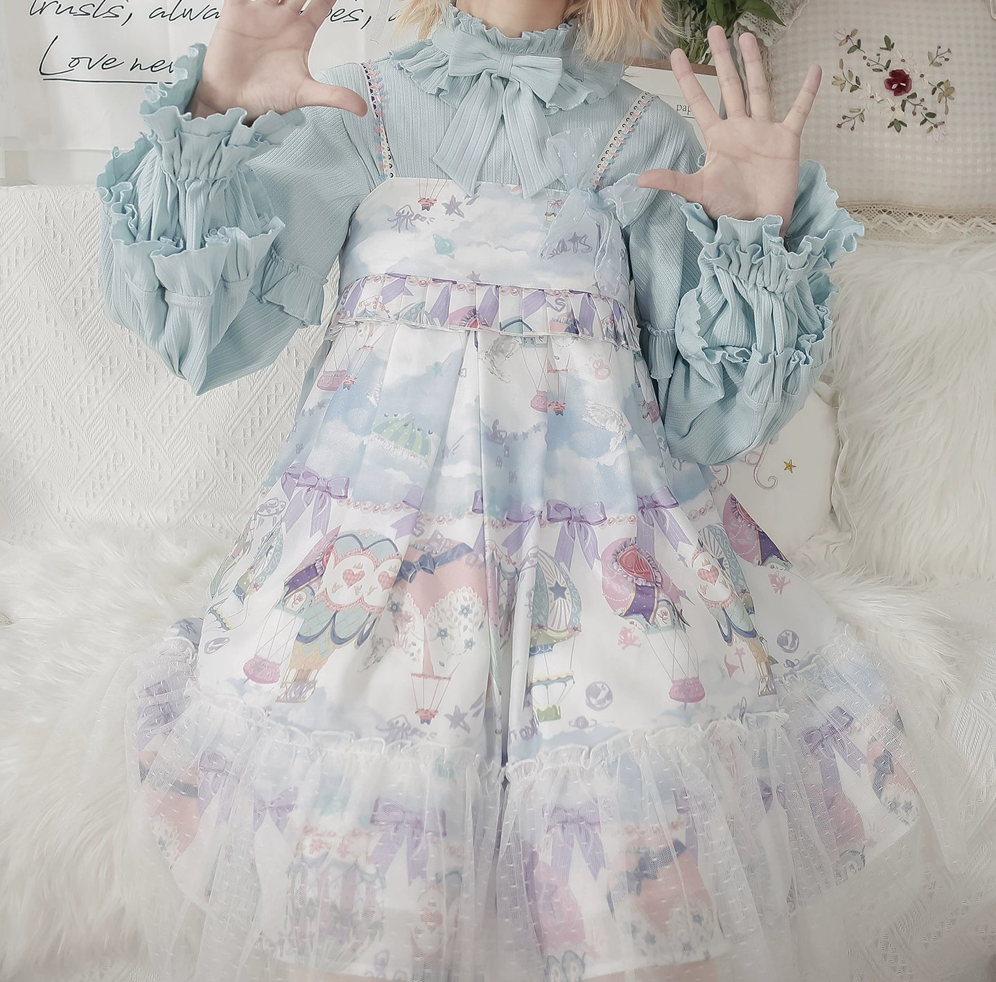 MIST - First Snow - Sweet Lolita Sweater Winter Puff Sleeve Knitting Innerwear