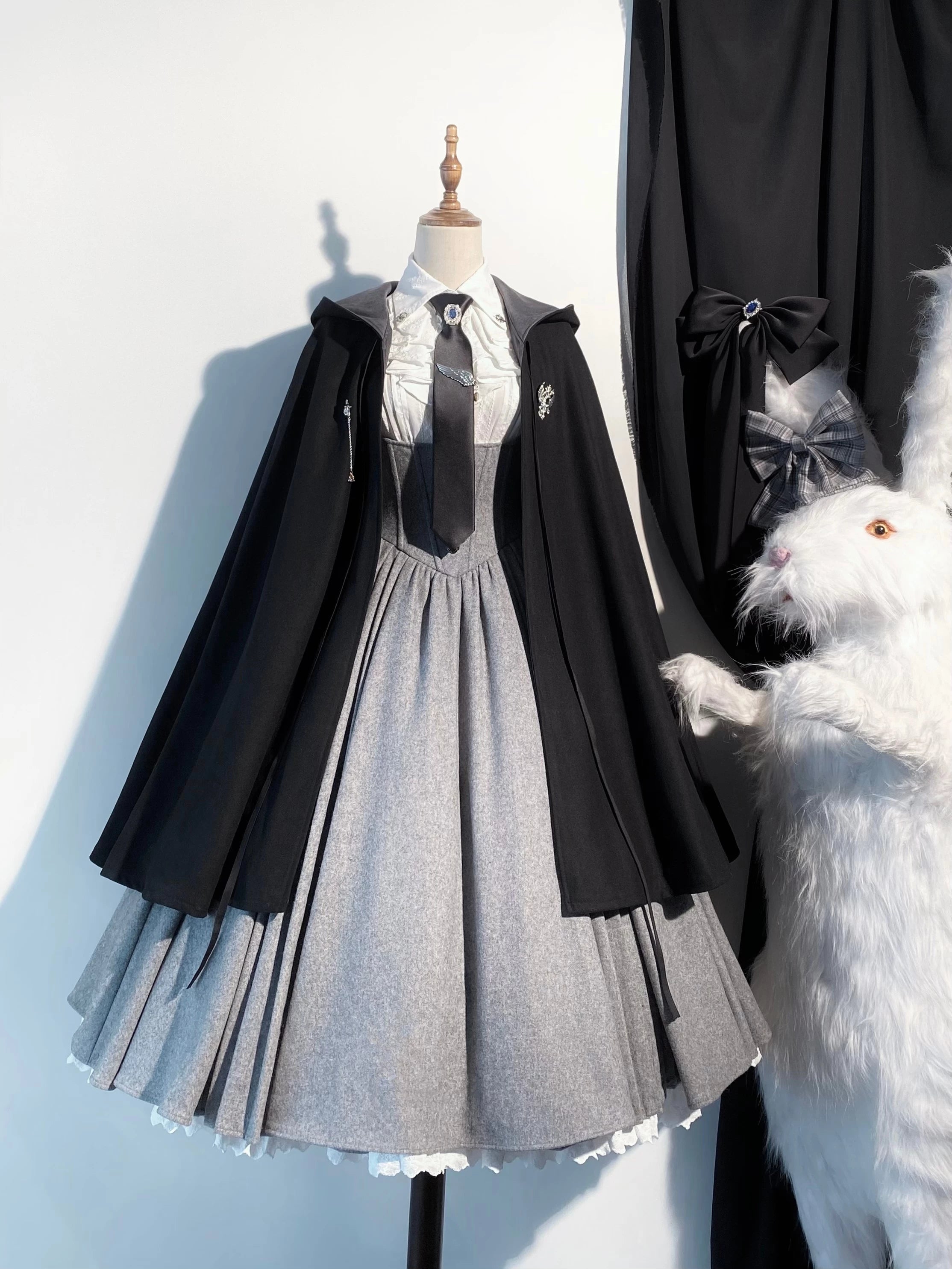 Wand Not for Your Lover - Wool Classic Lolita Bust Supporting JSK, Embroidered Shirt 44597:815768