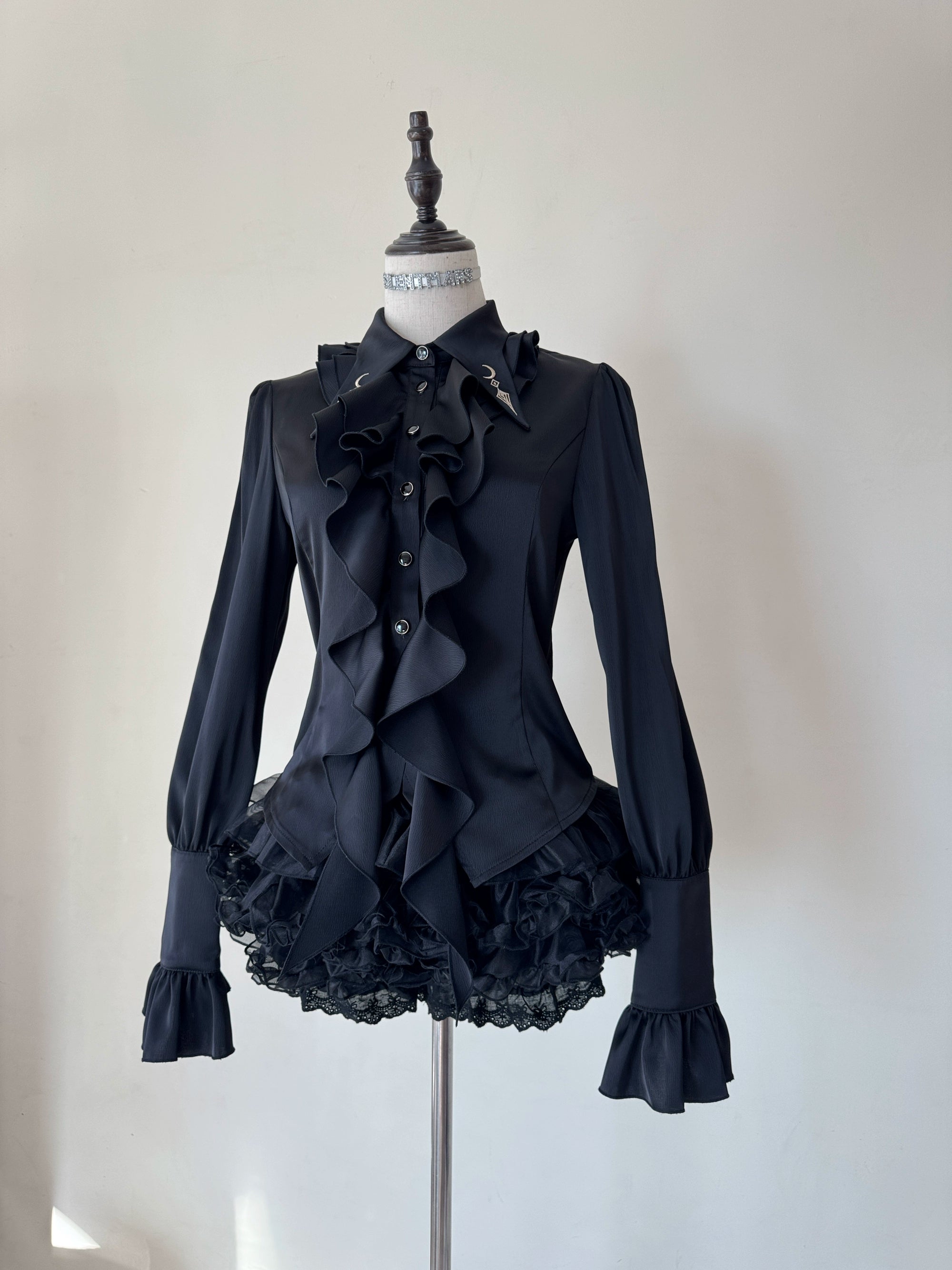 SilentMars~Fallen Moon Rule~Military Lolita Shirt Set Retro Knight Style Blouse (2XL L M S XL) 41196:687398