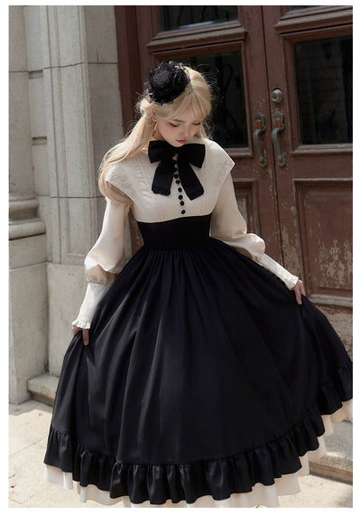 With PUJI~Christine~Elegant Lolita OP Dress Rose Embroidery Dress 34174:525468